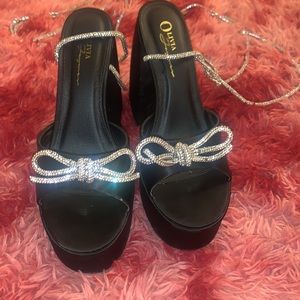 Black platform heels